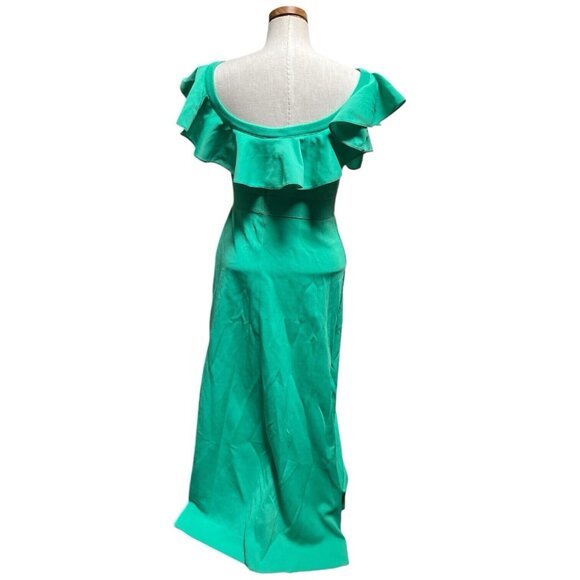 Vintage 1970s Giamo Knits High Quality Green Women's Maxi Dress Ruffle Top Small - Picture 3 of 10